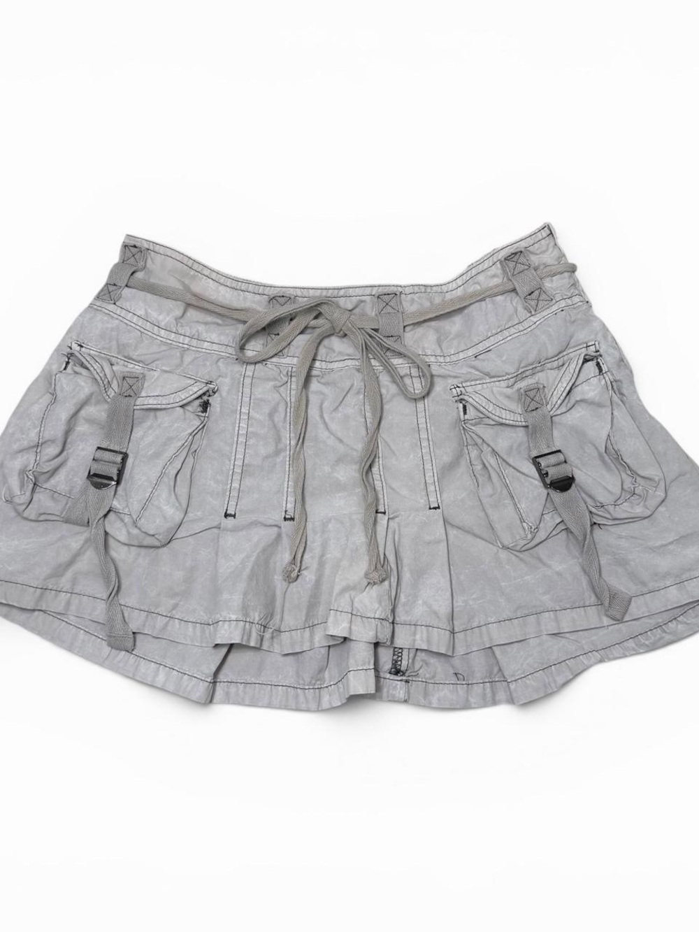 BDG Light Grey Cargo Kilt Mini Skirt